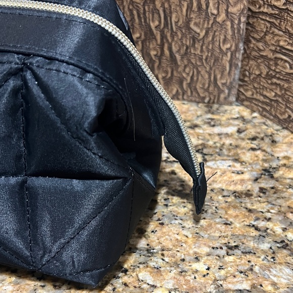 Modella Black Quilted Makeup Bag - Picture 3 of 11